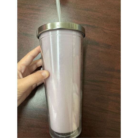 Good Vibes Only 22 Ounce Pink Cup with Straw - Picture 2 of 5